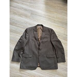 Lauren Ralph Lauren Men 46R Brown Two Button Blazer Sport Coat Solid Rayon Blend